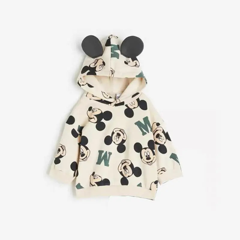 Polerón con capucha para niñas, con diseño de Disney y estampado completo de Minnie. Perfecto para la temporada de otoño e invierno.