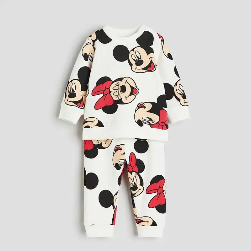 Girls Cartoon Sweatshirt +Pants Two Piece Autumn New Clothing Children Fashion Long Sleeve Suits Full Print Hoodies Sweatpants