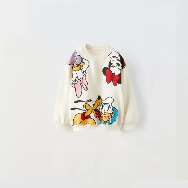 Girls Cartoon Sweatshirt +Pants Two Piece Autumn New Clothing Children Fashion Long Sleeve Suits Full Print Hoodies Sweatpants