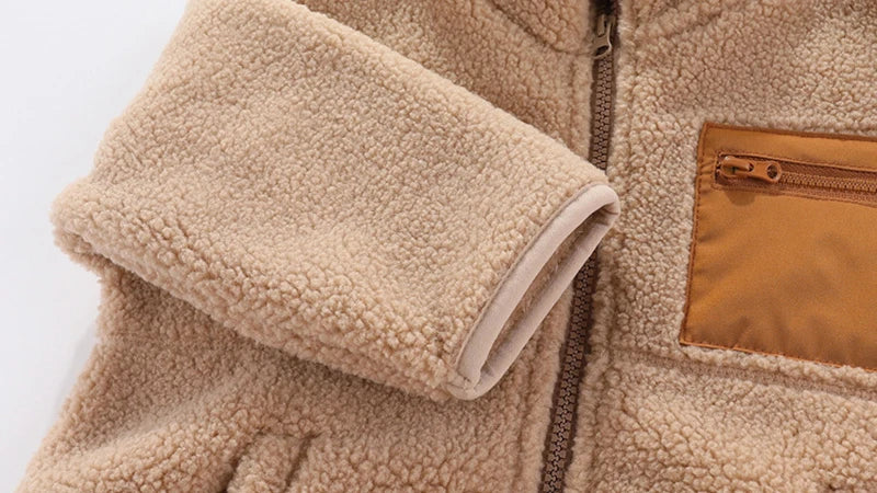 1 2 3 4 5 6 7 Years Boys Jacket Autumn Winter Warm Fleece Baby Coats New Fashion Zipper Children's Outerwear Plush Kids Clothes
