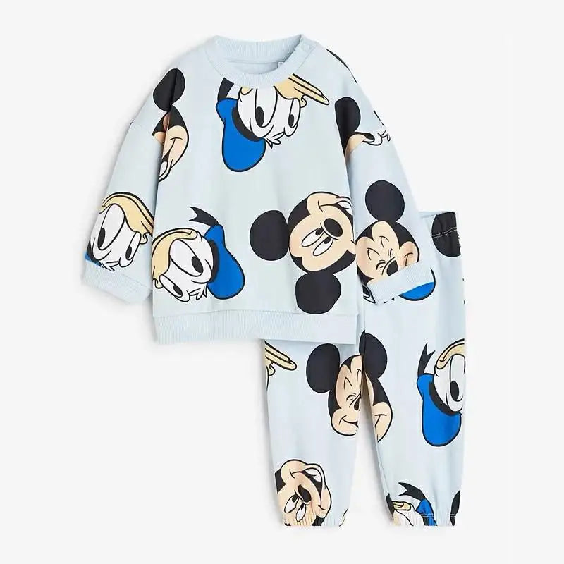 Girls Cartoon Sweatshirt +Pants Two Piece Autumn New Clothing Children Fashion Long Sleeve Suits Full Print Hoodies Sweatpants