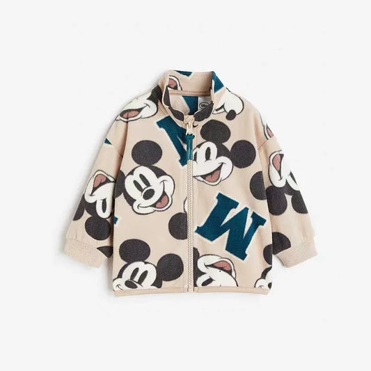 Casual Loose Cute Jacket Girls New Disney Costume Children Full Print Long-sleeved Coats Toddler Boys Minnie Fashion Overcoat