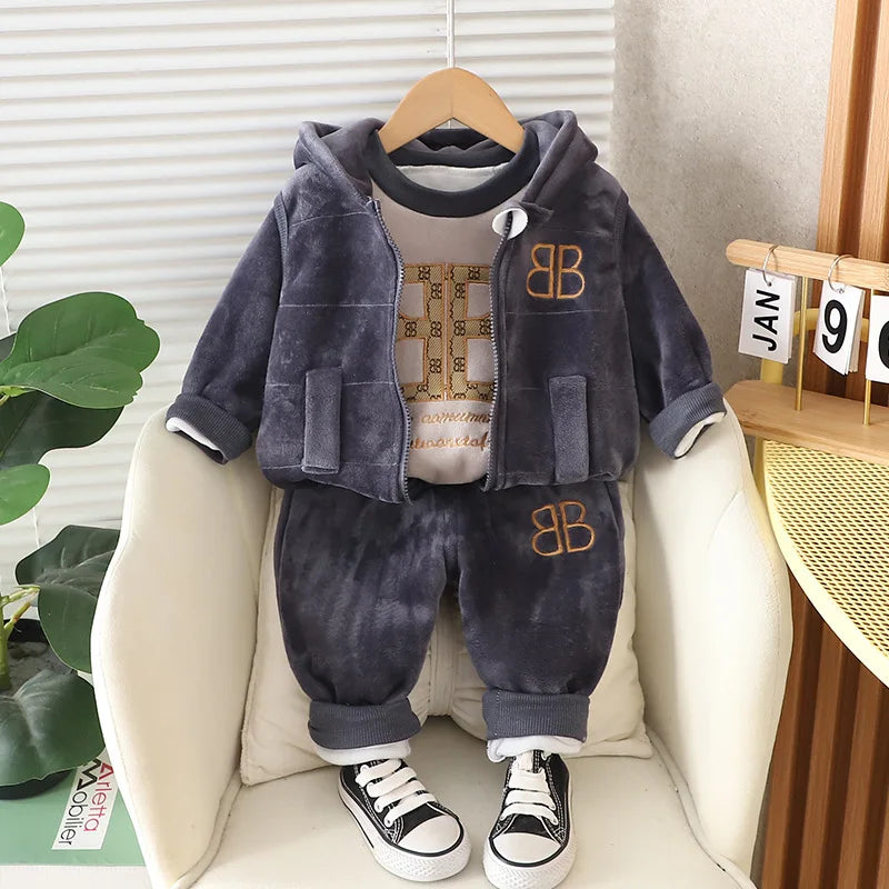 1 2 3 4 Years Winner Baby Boys Clothes Cute Lion Autumn Boys Clothing Sets Coat + Vest + Pants Boys Suits Children's Clothing