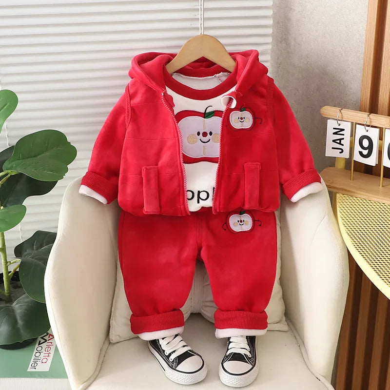 1 2 3 4 Years Winner Baby Boys Clothes Cute Lion Autumn Boys Clothing Sets Coat + Vest + Pants Boys Suits Children's Clothing