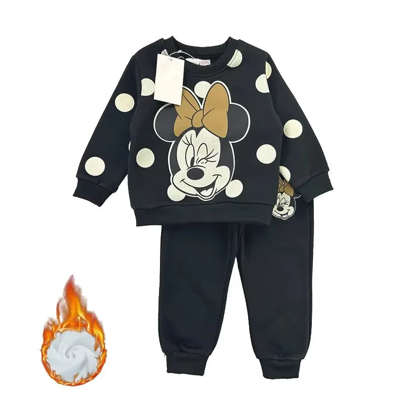 Winter Little Girl Casual Velvet Cartoon Set Fall Baby Girl Christmas Halloween Holiday Princess Gift Clothes Child Sets Outfits