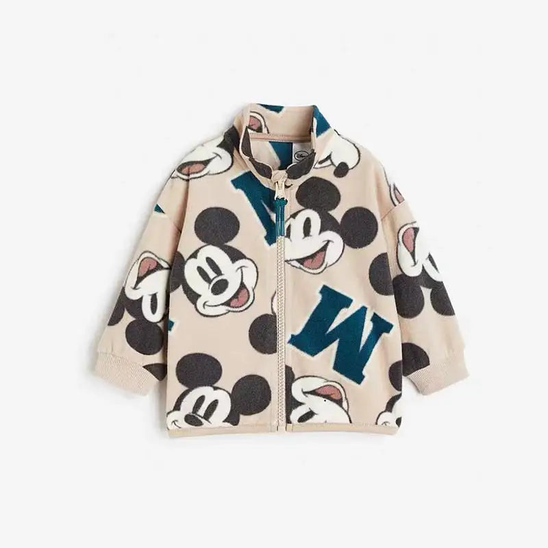 Casual Loose Cute Jacket Girls New Disney Costume Children Full Print Long-sleeved Coats Toddler Boys Minnie Fashion Overcoat