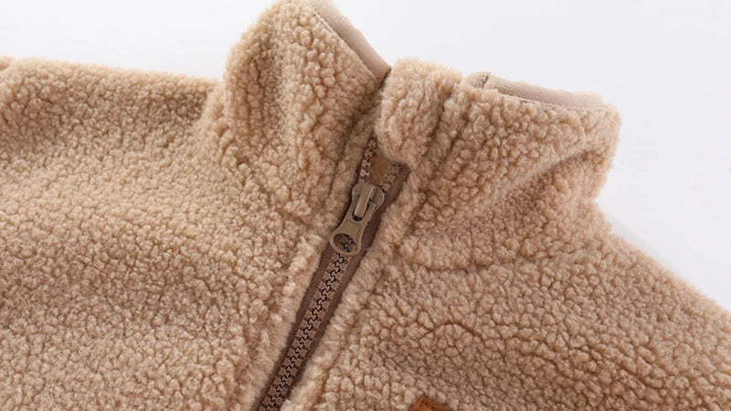1 2 3 4 5 6 7 Years Boys Jacket Autumn Winter Warm Fleece Baby Coats New Fashion Zipper Children's Outerwear Plush Kids Clothes