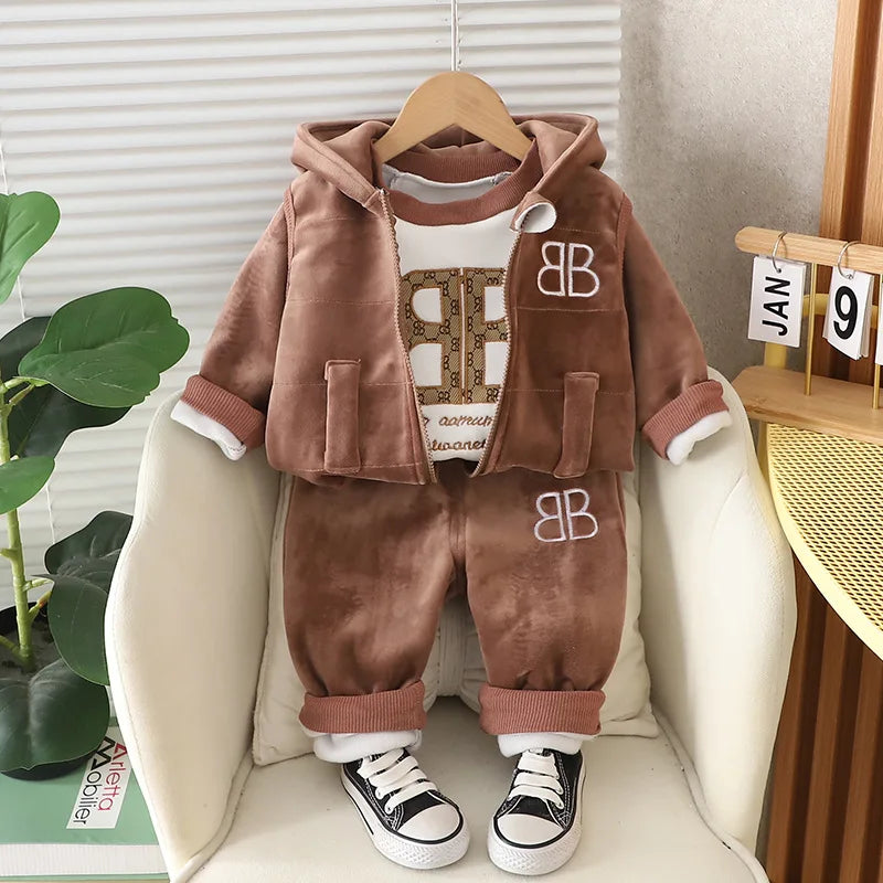 1 2 3 4 Years Winner Baby Boys Clothes Cute Lion Autumn Boys Clothing Sets Coat + Vest + Pants Boys Suits Children's Clothing