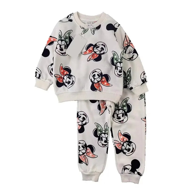 Winter Little Girl Casual Velvet Cartoon Set Fall Baby Girl Christmas Halloween Holiday Princess Gift Clothes Child Sets Outfits