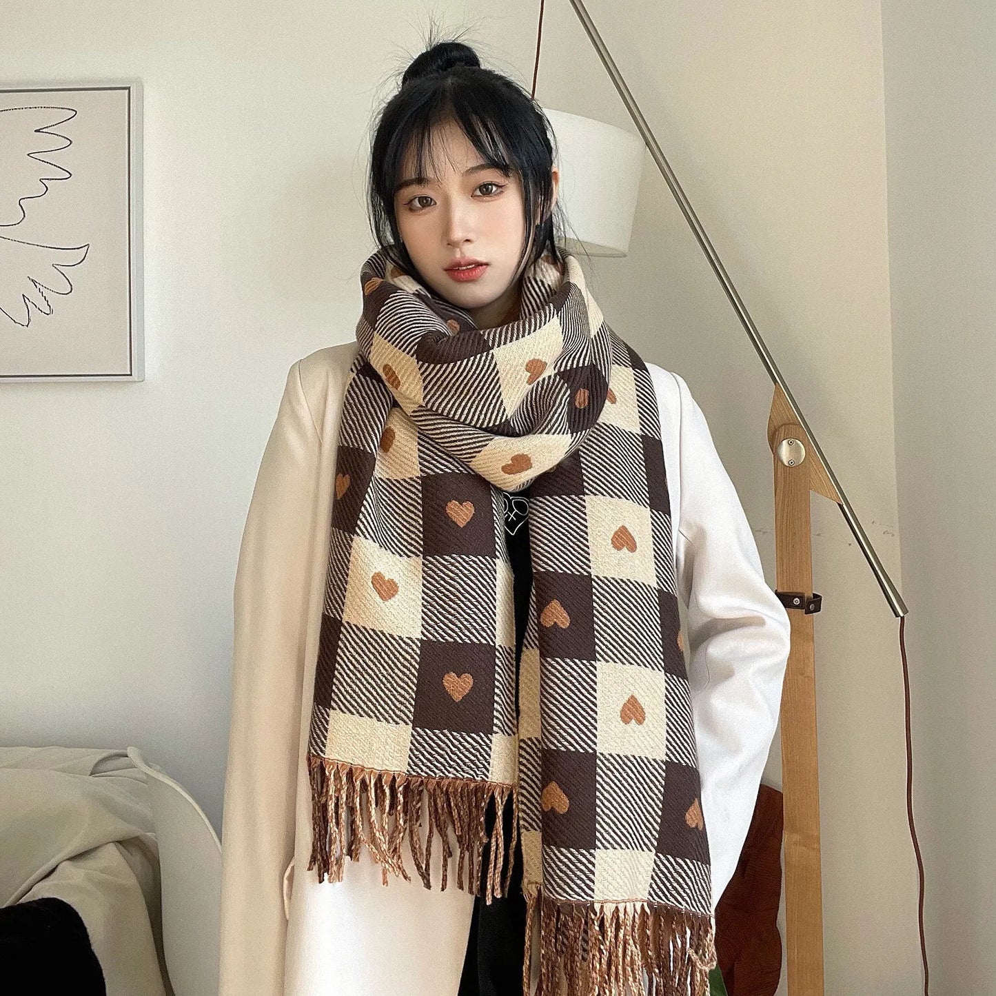 Disney Mickey Mouse Scarf Cartoon Cashmere Thickened Scarf Fashion Girls Winter Warm Shawl New Couple Soft Scarf Christmas Gift