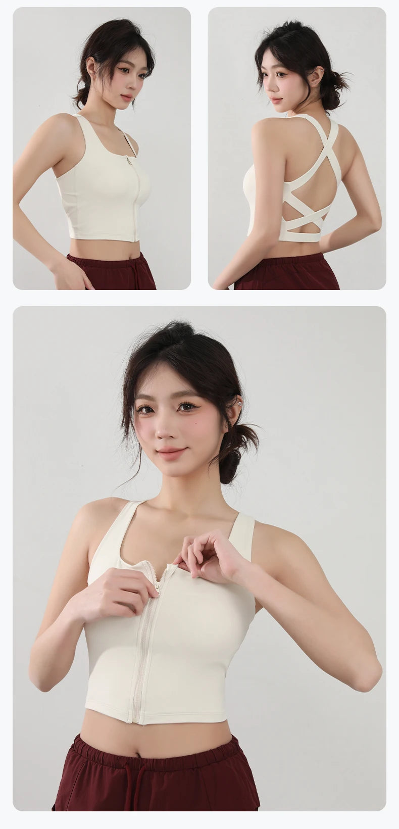 Crossed Back Nude Quick-drying Integrated Yoga Suit Vest Beautiful Back Shock-proof High-intensity Running Fitness Underwear