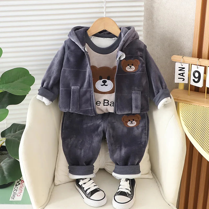 1 2 3 4 Years Winner Baby Boys Clothes Cute Lion Autumn Boys Clothing Sets Coat + Vest + Pants Boys Suits Children's Clothing