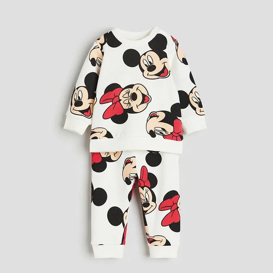 Girls Cartoon Sweatshirt +Pants Two Piece Autumn New Clothing Children Fashion Long Sleeve Suits Full Print Hoodies Sweatpants